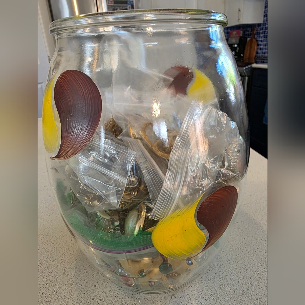 Vintage Jewelry Bundle In Glass Jar